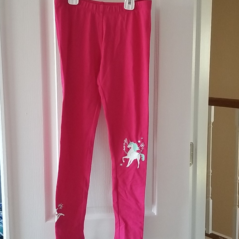 Girl's pink unicorn leggings